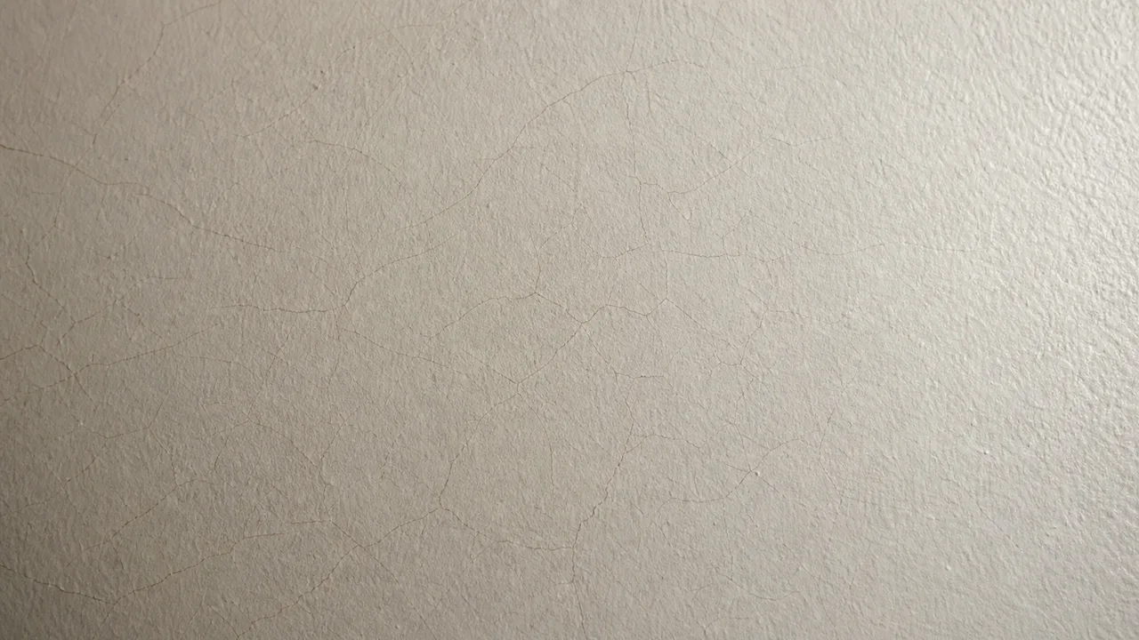 Cavillature a ragnatela su intonaco interno bianco viste in luce radente