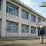 Esterno di un edificio scolastico in cemento armato